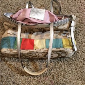 Coach Bags - Authentic Coach Khaki Signature Multi Color Stripe Coach Bags - Authentic Coach Khaki Signature Multi Color Stripe